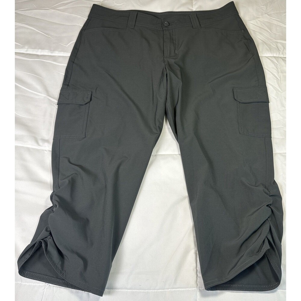 Eddie Bauer Pants Womens 10 Dark Gray Adventurer 2.0 Cargo Capri Hiking Stretch